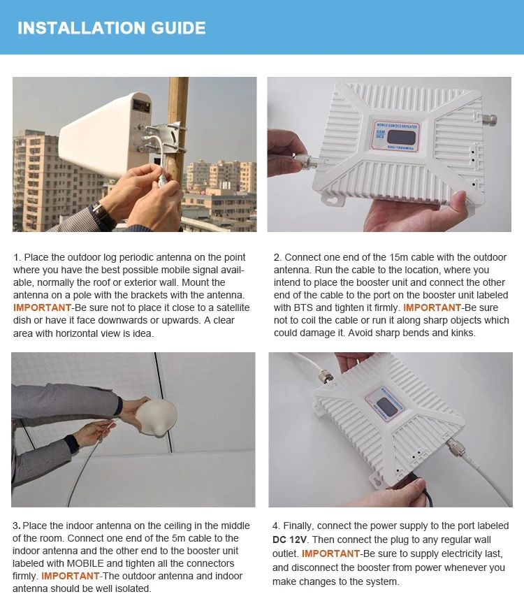 GSM DCS 9001800 MHz repeater cellular signal booster dual band 2g 4g repeater with adapter (11)