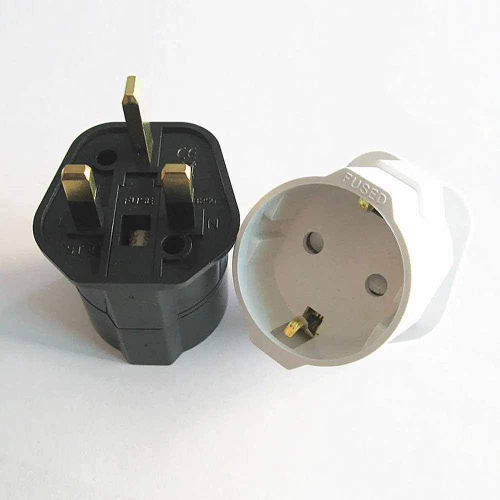 1 Pcs Practical Portable Universal European EU 2 Pin to UK 3 Pin Power