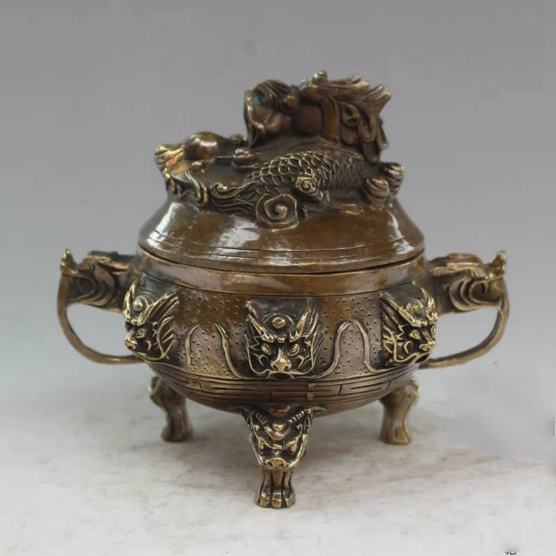 Dragon statue brass incense burner incense smoke Home Decoration