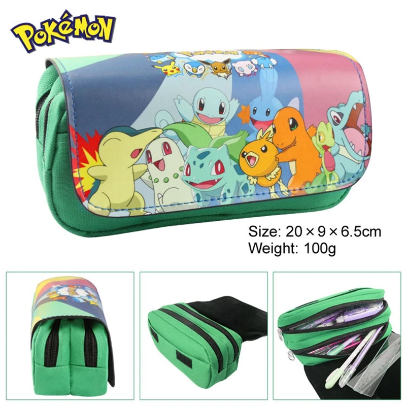 

Pet POKEMON pencil case wallet large capacity double zipper pencil case stationery bag