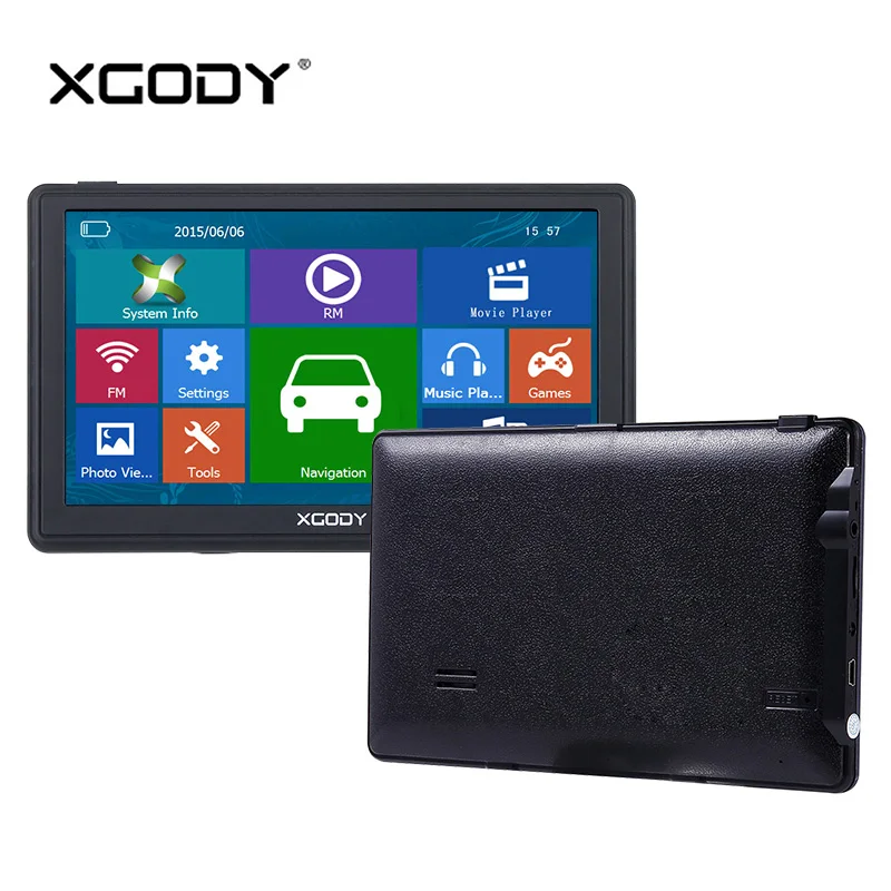 

XGODY 715 Car Truck GPS Navigation 7 inch 128M+8GB Capacitive Screen FM Navigator+Reversing Camera Russia US AU 2018 EU Free Map