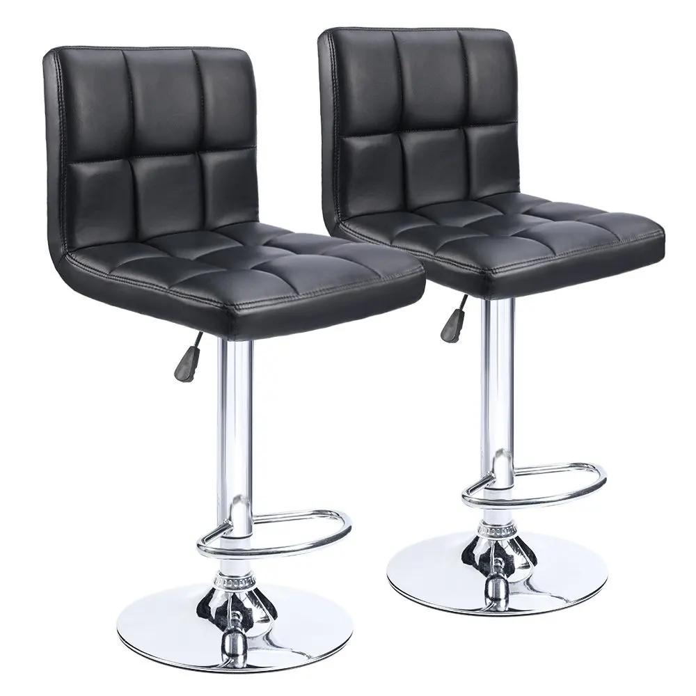 

Homall Bar Stools Swivel Black Bonded Leather Height Adjustable Pub Bar Chair Furniture, Set of 2 US FR DE Stock T-HFBS00