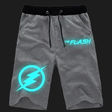 Вспышка супер герой светящиеся повседневные спортивные штаны летние спортивные карманы модные бег трусцой короткие штаны