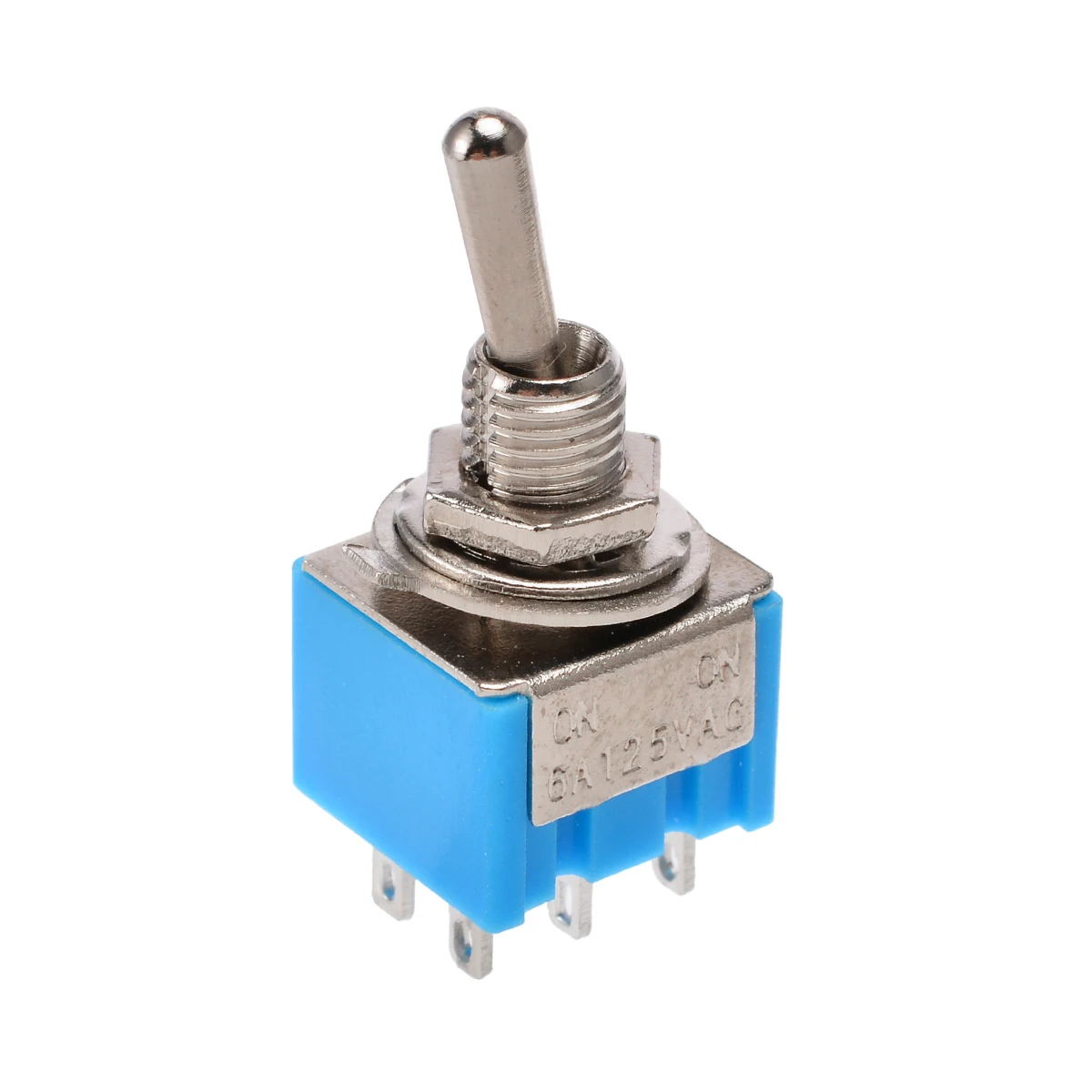 10pcs DPDT Toggle Miniature Electrical Switches New MTS-202 6-Pin DPDT ON-ON 6A 125V AC Mini Blue Toggle Switch 2 Position