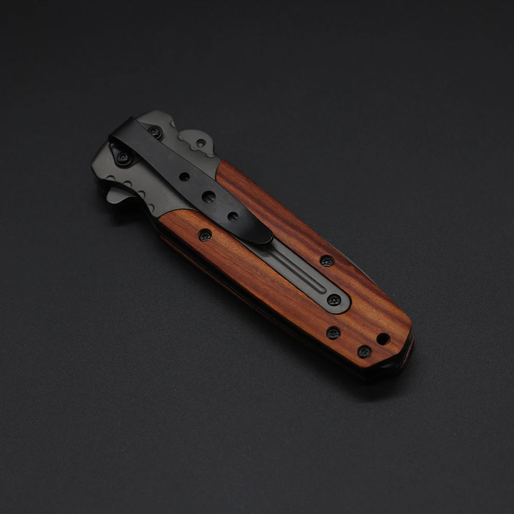 DA59 Folding Knife Tactical Knife 3CR13MOV Camping Hiking Essential Equipment Wild Rescue Survival Knife Wood+Aluminium Handle DA59 Folding Knife Tactical Knife 3CR13MOV Camping Hiking Essential Equipment Wild Rescue Survival Knife Wood+Aluminium Handle