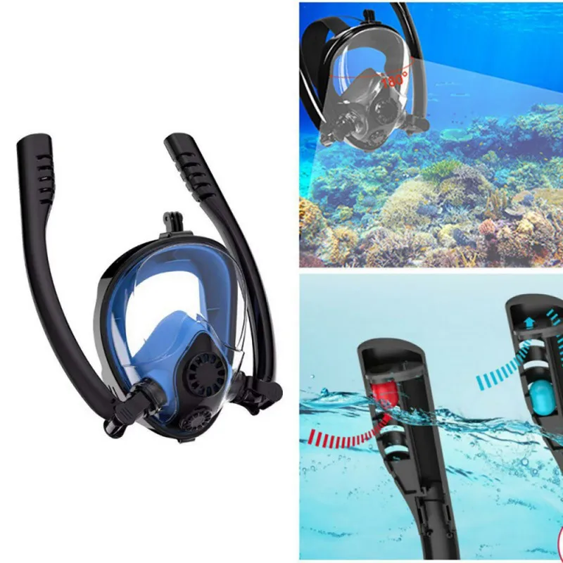 

Breathing System Full Face Snorkeling swimming Mask For Natural Breath Safe Snorkeling Anti Leak Anti Fog Diving Mask