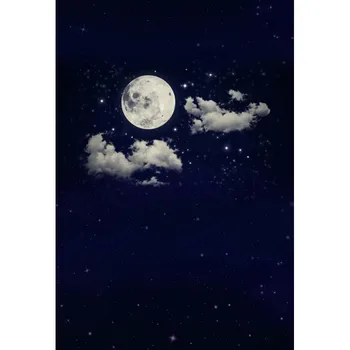 

Thin Vinyl Sky moon Glitter Star Night Custom Photography Background For Studio Photo Props Photographic Backdrops cloth F-2707
