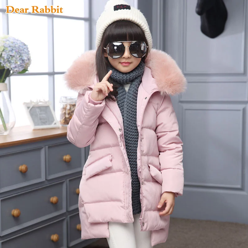 

2019 Fashion Girl winter down Jackets Children Coats warm baby 100% thick duck Down Kids Outerwears for cold -30 degree jacket