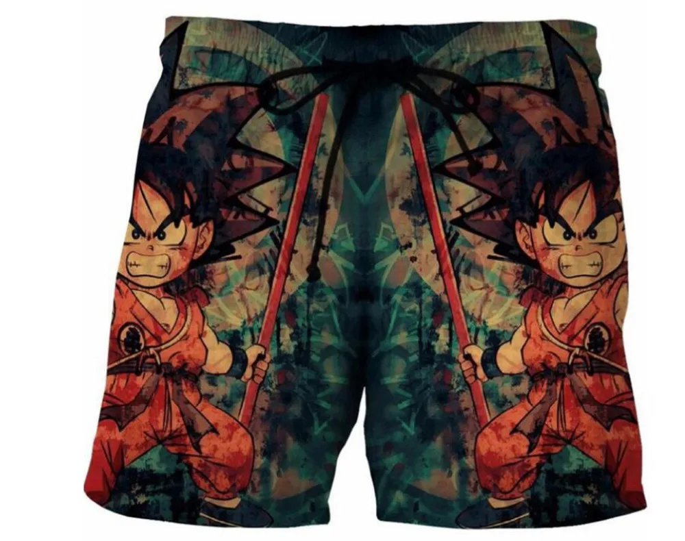 

beach sports swim shorts homme Pants men fast dry Dragon Ball Kakarotto little son goku Sweatpants Bathing Suit Trunks 2019
