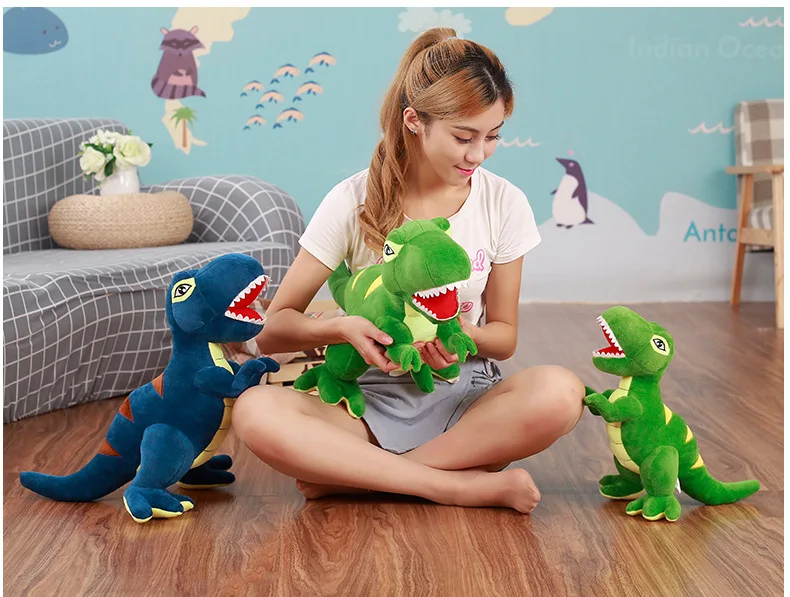 1 шт. милый динозавр плюшевые игрушки Kawaii пушистый тираннозавр рекс подарки на день рождения для детей чучело Динозавр Дети Куклы для мальчиков