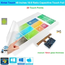 Xintai Touch 49 дюймов 16:9 соотношение 20 сенсорных точек интерактивный емкостный мультитач экран пленка Plug& Play