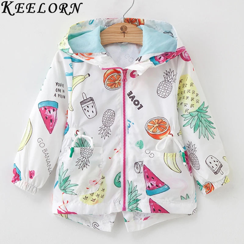 Keelorn Girls Coats 2020 New Spring Fashion Cartoon Fruit Jacket Animals Full Sleeve with Zipper Kids Outerwear Boys Coat 3T-7T | Детская