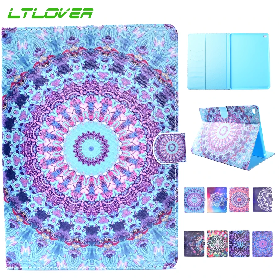 Mandala Pattern Stand PU Leather Case For iPad Air 2 iPad 6 9.7 inch