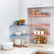 Может складывать многослойный стеллаж для приправ, кухонная полка для приправ, Пластиковая Полка для хранения приправ