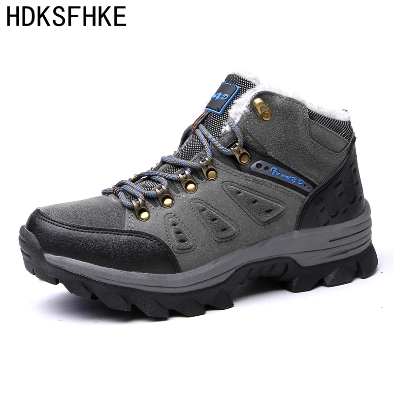 

Big Size 36-47 2017 Fashion Men Boots Plush Super Warm men ankle snow Boots rubber Outdoor Winter shoes boots men