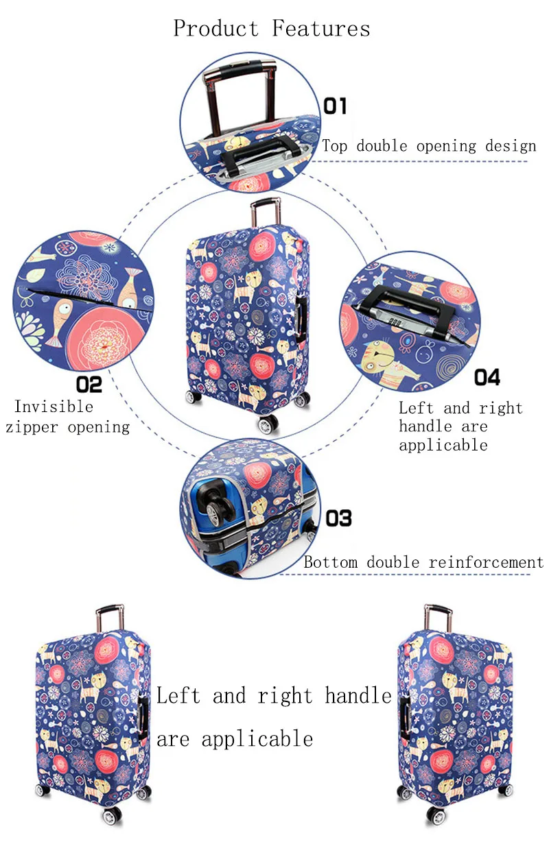 REREKAXI 18-32 дюймов утолщенный чехол для чемодана, чехлы для багажа на колесиках, Эластичный Защитный чехол для багажника, дорожные аксессуары