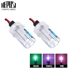 Buy 2pcs Car Headlight HID Xenon H3 Bulb 35W 4300K 6000K 8000K Purple Pink Green Deep Blue Auto Lamp AC 12V H3 Xenon Bulbs Fog Light Free Shipping