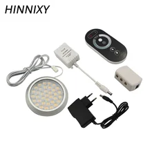 Hinnixy 1-6 лампа/комплект, светильник для шкафа, кухонная мебель, 100-240 В, 3 Вт, круглый беспроводной Радиочастотный пульт дистанционного управления с регулируемой яркостью, фиксированная поверхность