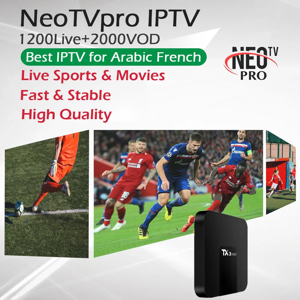 

NeoTV Subscription Live Sports&Movies+TX3 Mini Android TV Box Amlogic S905W 2G/16G Wifi 4K HDMI Set Top Box French Arabic IPTV
