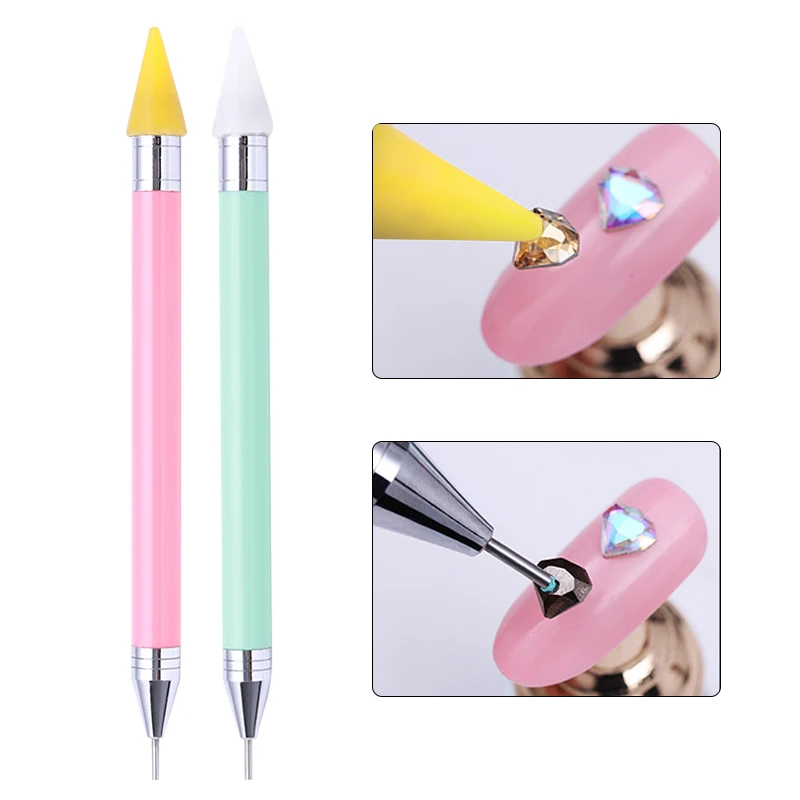 1Pc Dual-ended Dotting Pen UV Gel Painting Drawing Handle Rhinestone Studs Picker Wax Pencil DIY Decorations Tools | Красота и