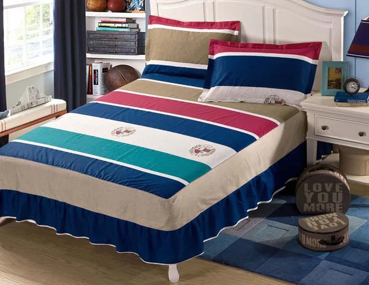 Хлопок эластичная лента кровать юбка Твин Полный queen king размер покрывало наматрасник домашний текстиль 120x200 см 180x200 см 200x220 см - Цвет: 063