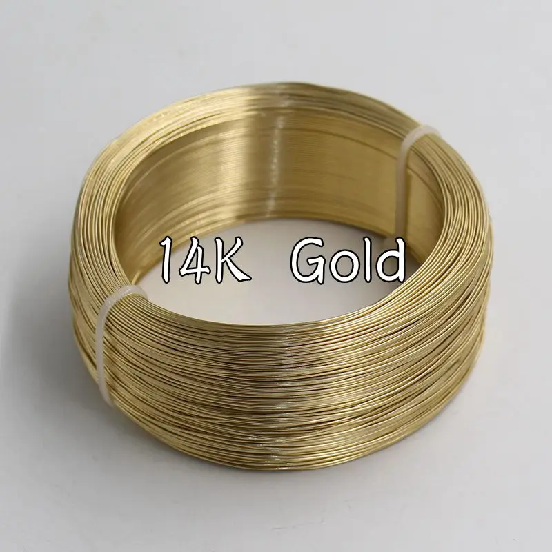 200 м/рулон 0,6 мм диаметр тонкой алюминиевой проволоки для поделок из металла - Цвет: 14K Gold