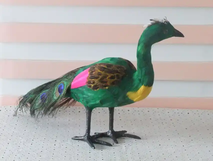 美しいシミュレーションピーコック玩具かわいいリアルな手芸孔雀人形ギフト約33x30cm Doll Gift Peacock Toyscute Toy Aliexpress