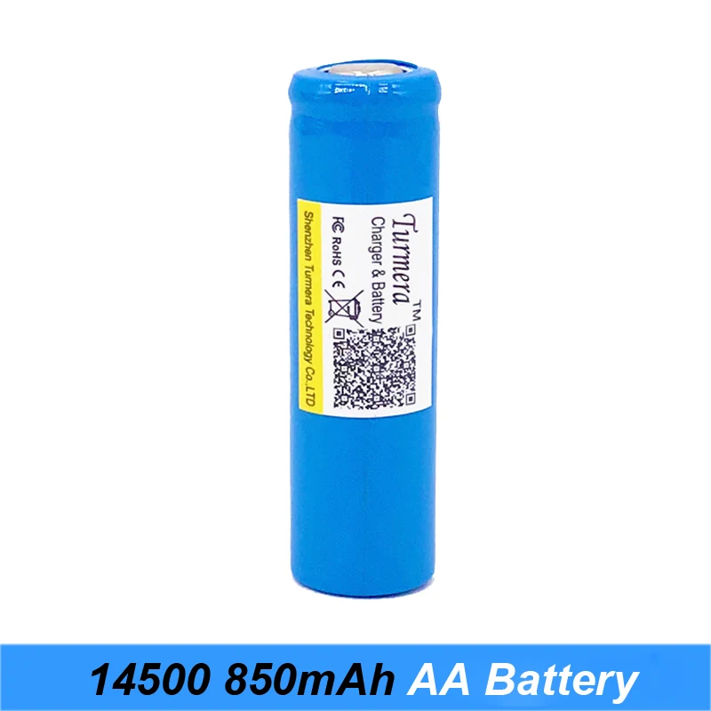 Turmera батарея 14500 850 мАч 3 7 V AA Li Ion литиевые аккумуляторные для зарядное устройство