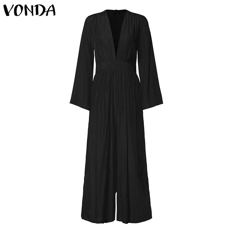 VONDA 2021 женские комбинезон 3/4 рукавом V образным вырезом повседневные комбинезоны