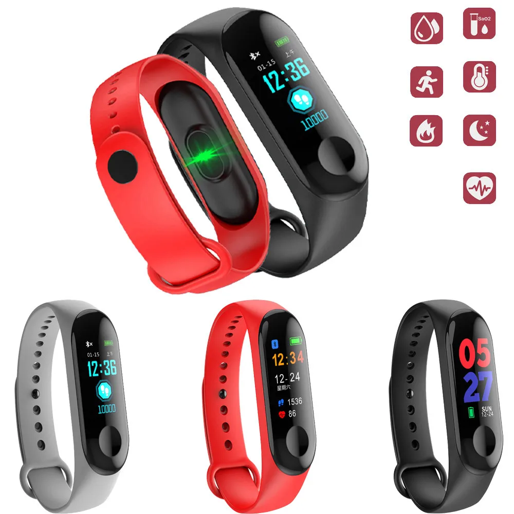 

M3 C Bracelet Band IPS Screen M3 Plus Smart Bracelet Heart Rate Fitness Bracelet Monitor Waterproof Sport Wristband PK Mi Band 3