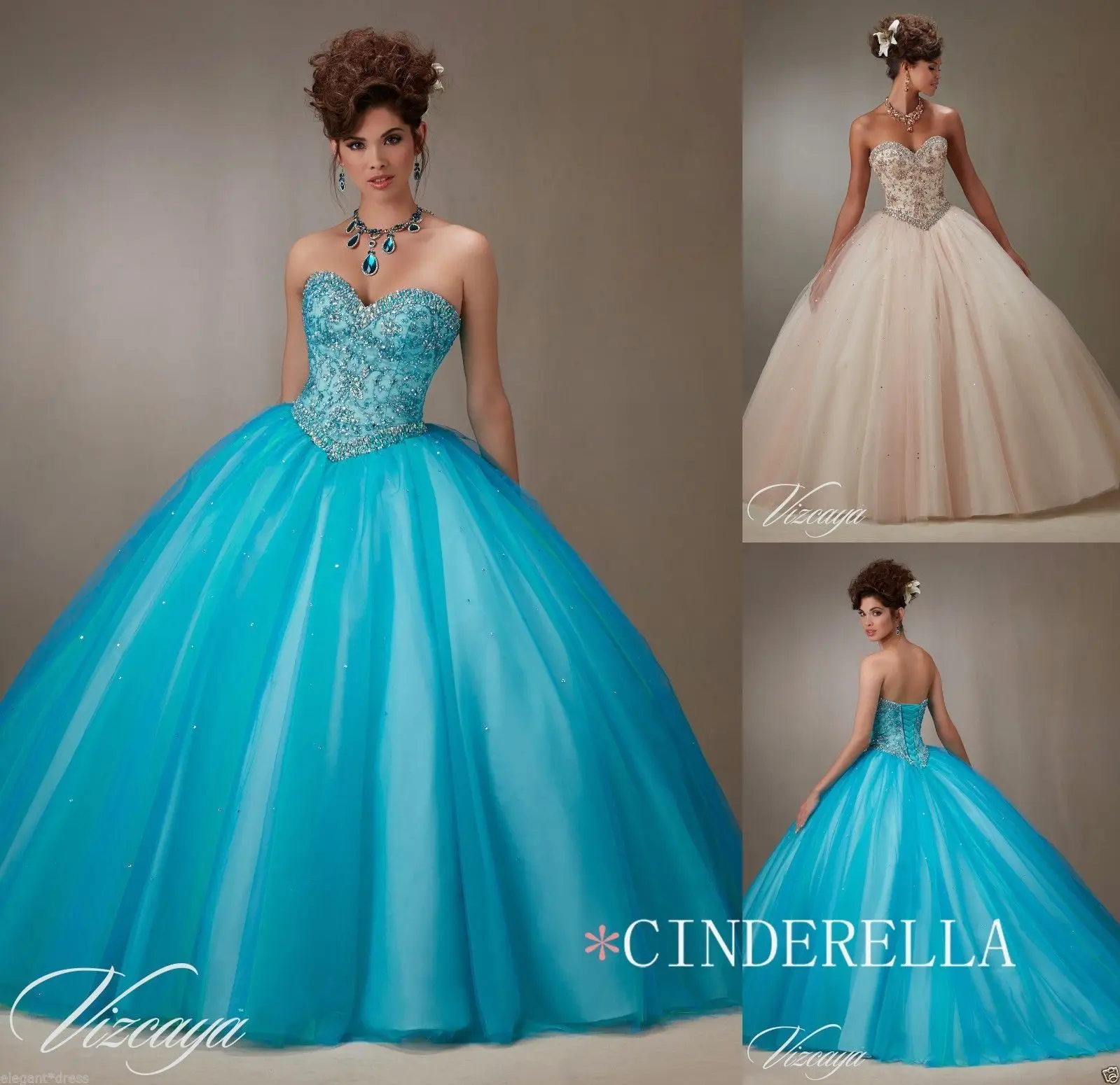 

Ball Gown Quinceanera Dresses 2019 Sweet 16 Dresses Debutante Beadings Sky Blue Strapless vestido de 15 anos robe de bal doce