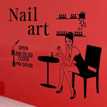 

Nail Salon Sticker Make Up Spa Art Decal Beauty Posters Vinyl Wall Decals Decor Mural Nail Beauty Salon Glass Decal