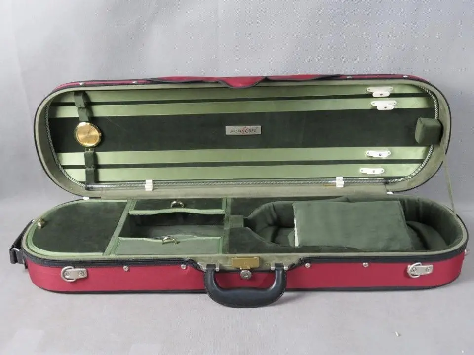 Деревянный чехол для скрипки жесткий красный деревянный 4/4 с 4 держателями