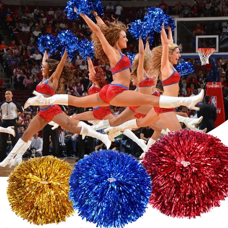 2 шт ручной Pom Poms болельщик Танцевальная вечеринка Cheer Pom клуб Декор гаджет Черлидинг аксессуары