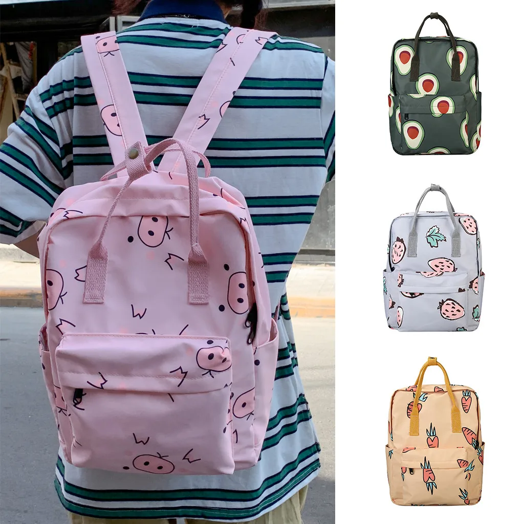 Женский модный рюкзак с фруктовым принтом авокадо, рюкзак с клубникой, повседневный рюкзак для отдыха и путешествий, mochila mujer