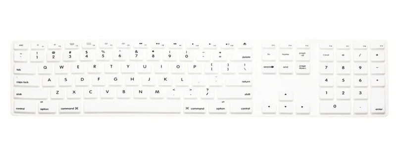 Для iMac проводная USB клавиатура Apple A1243 MB110LL/B с цифровой клавиатурой силиконовая полноразмерная клавиатура защитная кожа Для iMac - Цвет: white