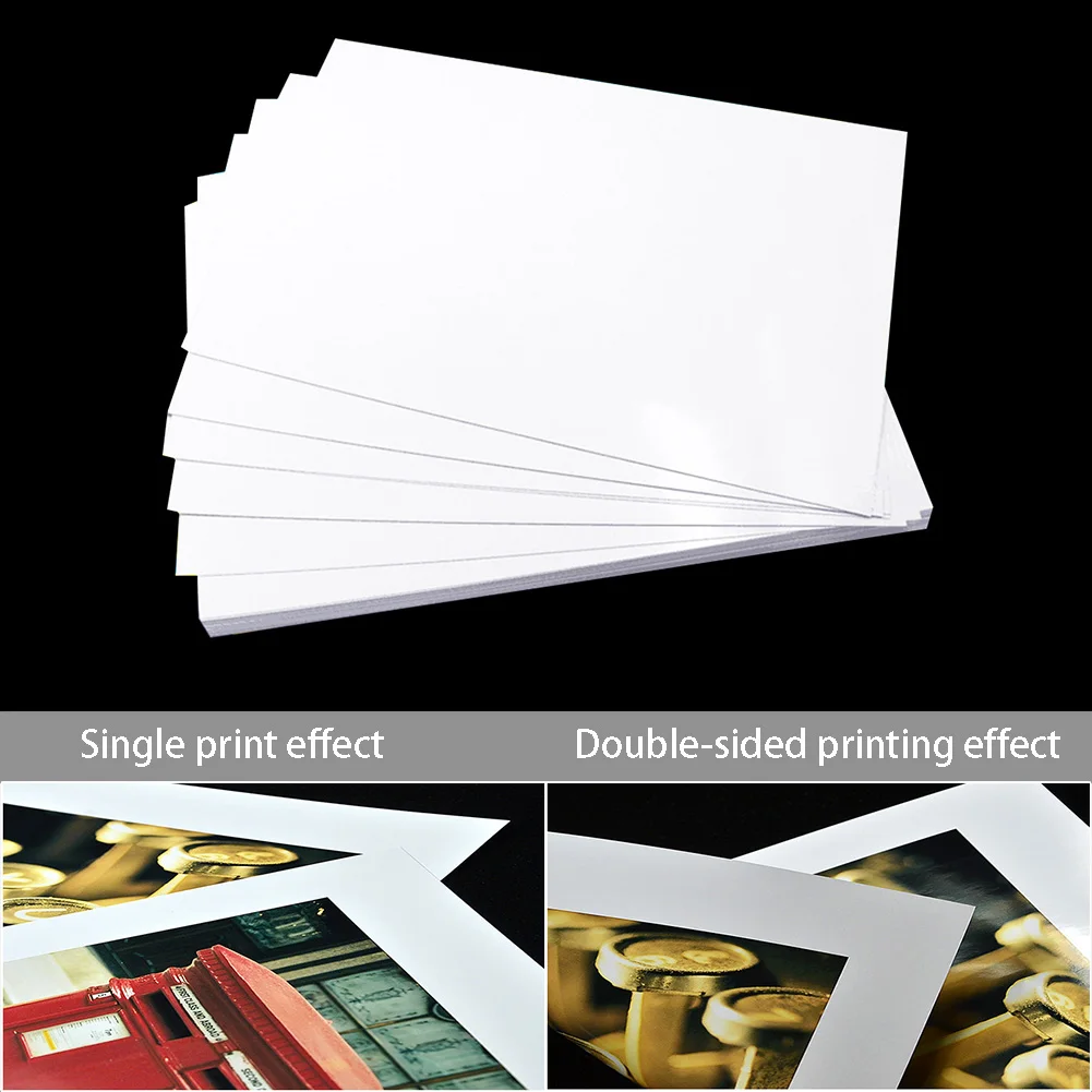 

A4 Printing Paper Coated Paper Quick Dry Double Sided Gloss Inkjet Multi Purpose For Menu Picture Durable Smooth
