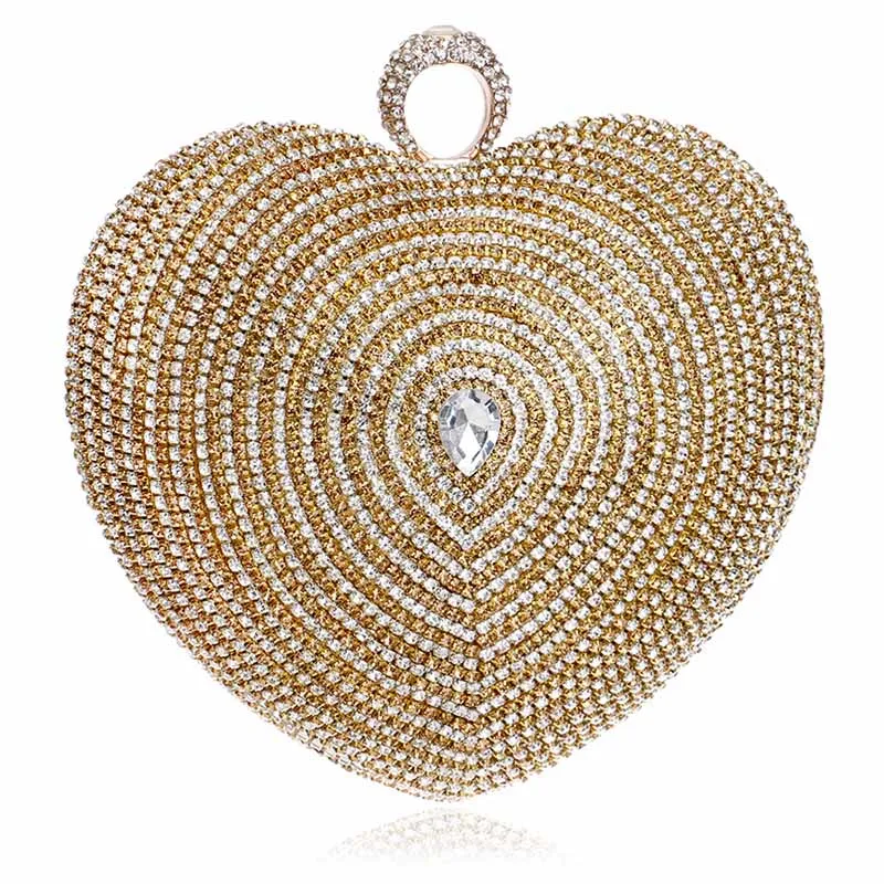 

Party Clutches Purse Chain Rhinstone Shoulder Handbag Singer Side Diamonds Purse New