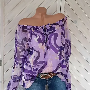 

Women Blouses 2019 Cloud Graphic Print Long Sleeve Slash Neck Blouse Ladies Shirts Striped Tunic Plus Size Tops Blusas Mujer