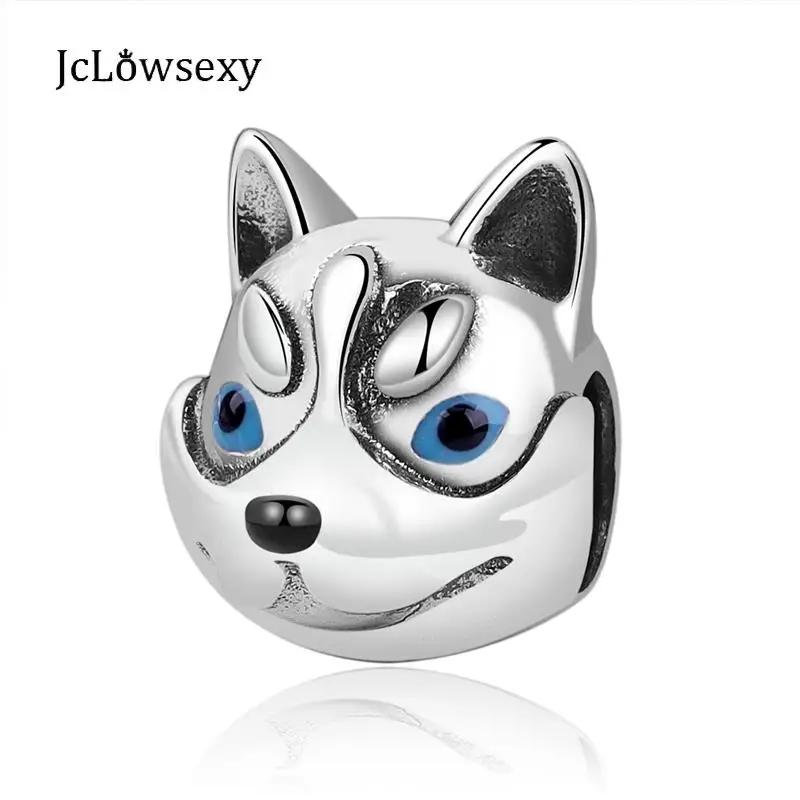 

New Authentic 100% 925 Sterling Silver Beads Charm Cute Dog Husky Charms Fit Pandora Bracelets Diy Women Jewelry Making