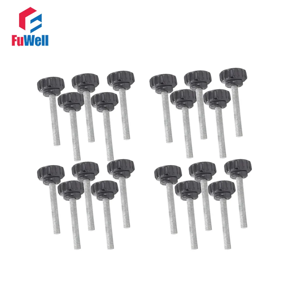 

20pcs M5 x 20mm Thread 18mm Round Head Diameter Clampind Nut Grip Knob Handle Replacement Screw on Knurled Knob