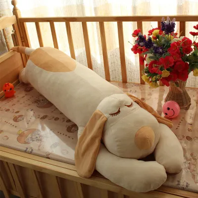 

stuffed animal 120cm white beige lying sleeping dog plush toy soft throw pillow w2301