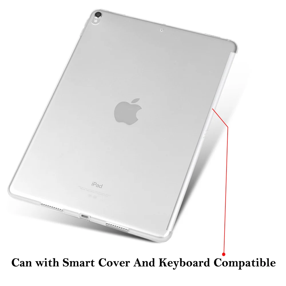 Redlai для iPad Pro дюймов 10 5 2017 выпуск прозрачный ТПУ мягкий чехол может работать с