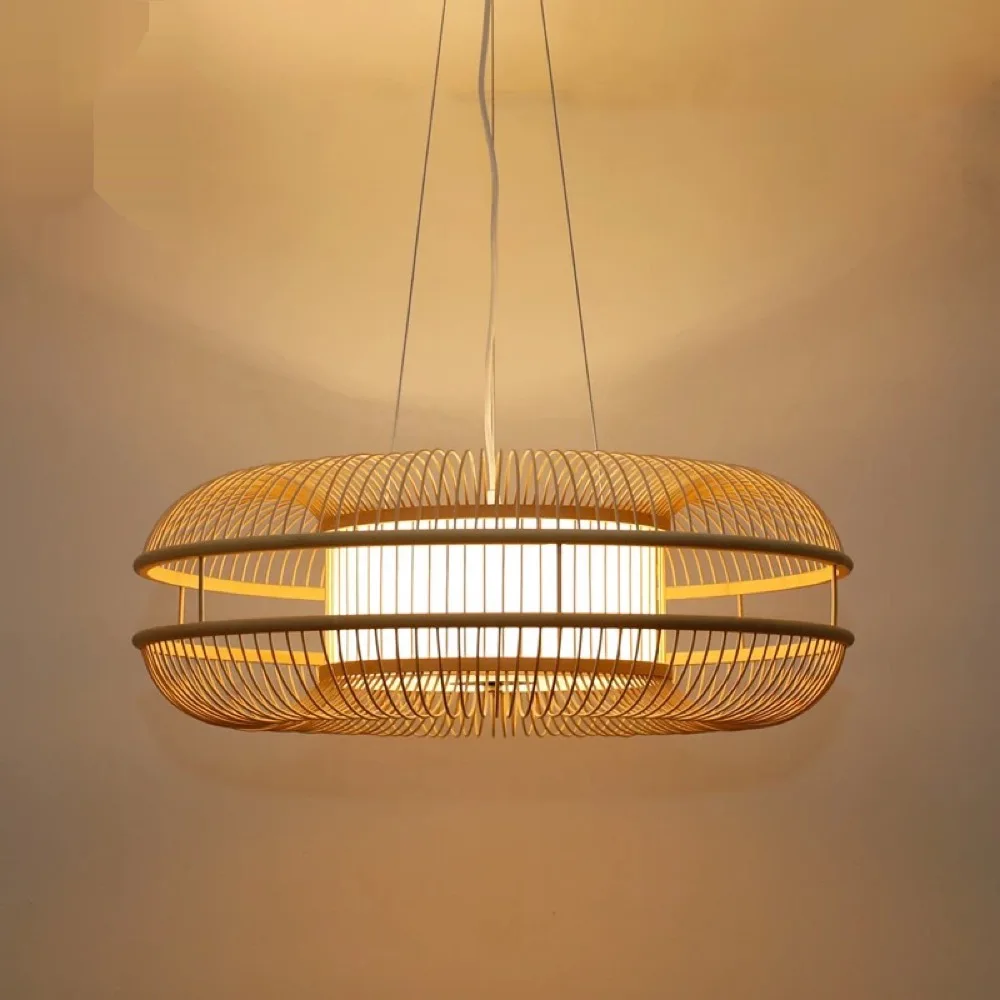 

Chinese restaurant bamboo chandelier bedroom living room lights Chinese tea Zen bamboo wind round chandelier ZA627 ZL126 YM