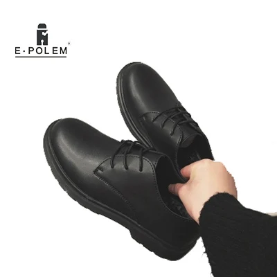 

Men's Matte Black Casual Small Shoes Hong Kong Students Casual Men's Shoes Korean Round Head Straps College Wind Shoes