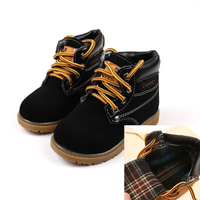 COZULMA/Детские Ботинки martin; Детские камуфляжные кроссовки; ботильоны для мальчиков; зимние ботинки для мальчиков и девочек; повседневная обувь для мальчиков; размеры 21-30 - Цвет: Black