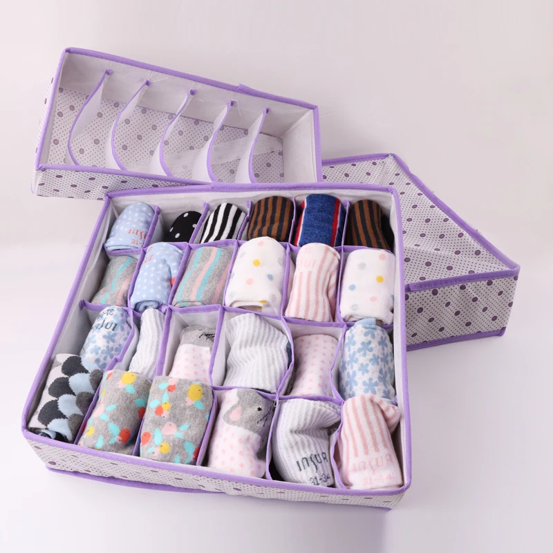 1Set Drawer Collapsible Storage Boxes For Bra Underwear Folding Closet