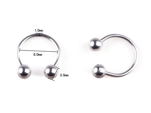 Body Piercing Jewelry Silver Color Stainless Steel Piercing Bar Ring 5pcs/lot