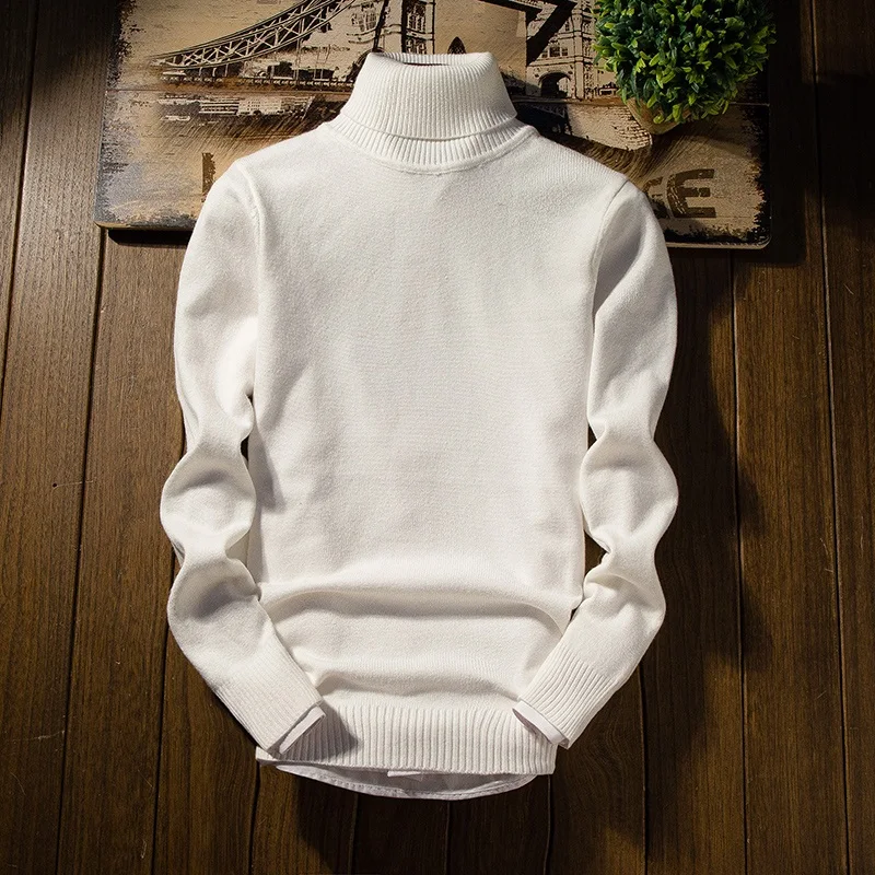 Кашемировый мужской свитер, Новое поступление, мужской Рождественский свитер с длинным рукавом, облегающий Мужской пуловер с высоким воротом MY889