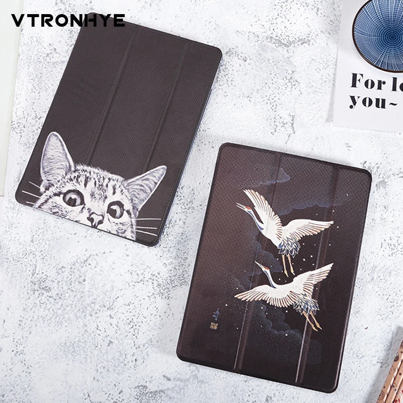 

Cartoon cranes Tablet Case for iPad Mini 1 2 3 4 5 7.9'' Full Body Protective Shell Auto Sleep for iPad 2 3 4 /Air 1 2/iPad 2017